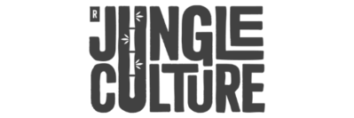 Jungle culture logo on a black background, designed with Elementor.
